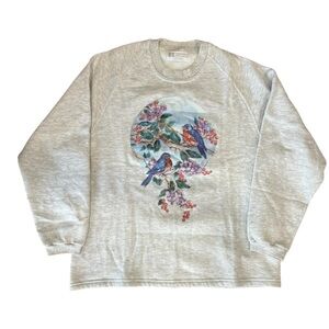 Vintage pulse wear granny, core, cozy, comfy bluebird sweatshirt –M USA made